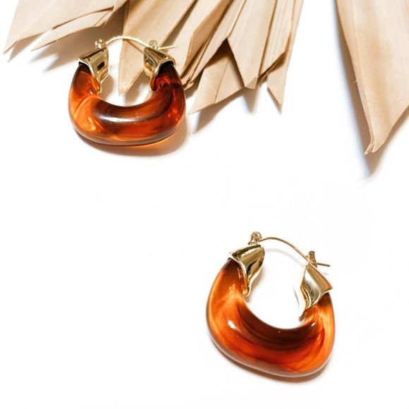 Anthro Crystal hoop earrings #565 - Picture 3 of 6